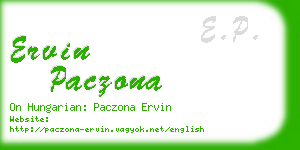 ervin paczona business card